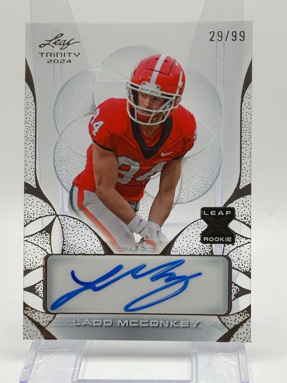 2024 Leaf Trinity Ladd McConkey Rookie Bronze Acetate Auto 29/99 SP Chargers RC